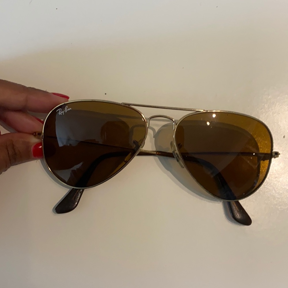 Ray ban gold and brown aviator